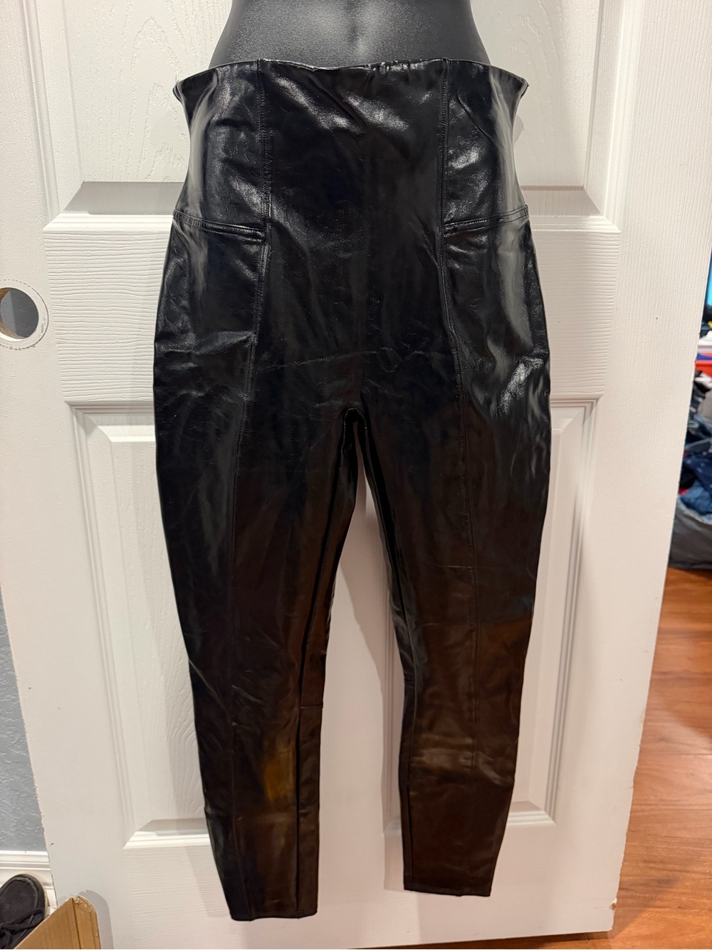 SPANX Black Faux Leather High-Waist Leggings